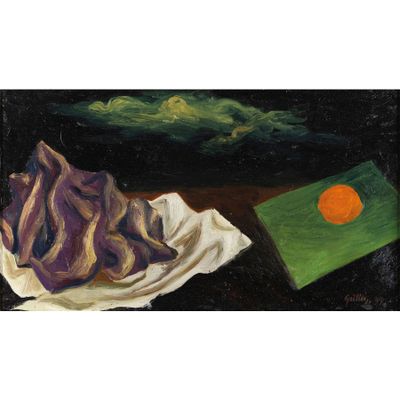 une image représentant un tableau sur lequel figurent un morceau de tissu et un livre posés sur une table