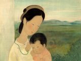 painting of a woman holding a child in her arms