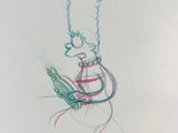 an image of a drawing of a woman with a hat and glasses