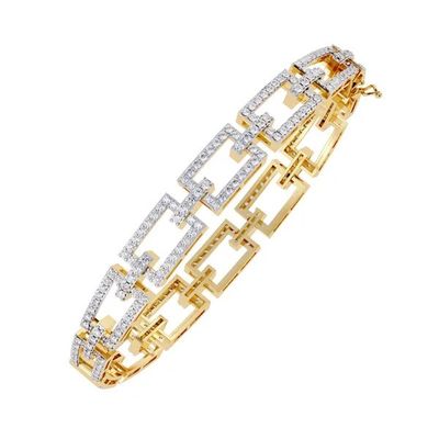 a gold and diamond bracelet with a cross design