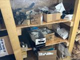many boxes and boxes on the shelves in the room