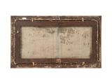 an old wooden picture frame with a window on a white background