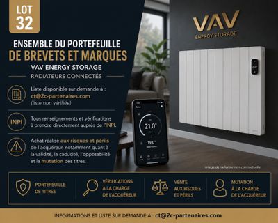 Ensemble du portefeuille de brevets et marques présenté comm…