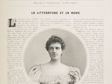 an old black and white photo of a woman in a dress