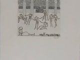 an image of a drawing of a group of people in a room