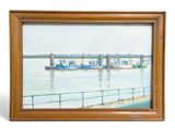 une image d'une peinture de bateaux sur l'eau