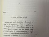 an open book with a black and white picture on it