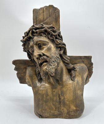 Emil THOMASSON (XIX-XX). Buste du Christ sur la croix.
