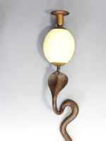 PAIRE D'APPLIQUES murales à une lumière en bronze émaillé po… (photo 3)
