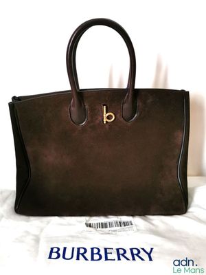 Burberry Sac "Rocking Horse Tote Medium" à main en cuir suéd…