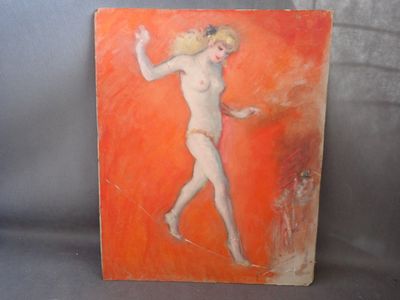 La Funambule, gouache sur carton, 46 x 37,5cm ( petits accid…