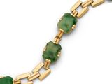 un bracelet à maillons en jade vert et or