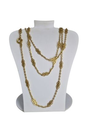 Sautoir en or filigrané, Longueur totale : 145cm environ (le… - Photo 1