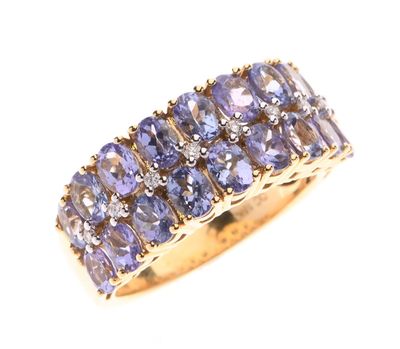 BAGUE jarretière en or jaune 750 °/°° ornée d'une double lig…