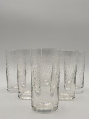 SAINT LOUIS - Suite de 6 verres à eau en cristal. Egrenures