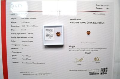 a picture of a certificate with a picture of a coin on it