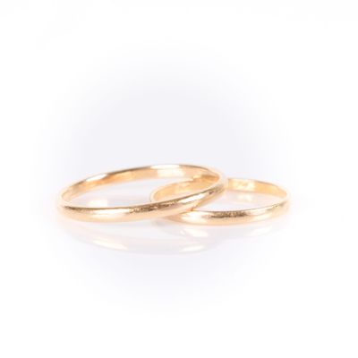 Lot de deux alliances en or (750‰). - Photo 1
