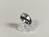 sterling silver ring with black onyxor and white topaz stone
