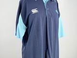 polo shirt on a mannequin stand with a white background