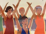 a poster of a group of women in bathing suits
