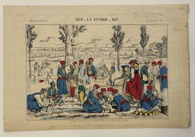 a drawing of a group of people sitting on top of a field