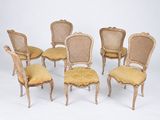 set of six louis xvi style cane back dining chairs