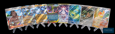 de nombreuses cartes Pokémon exposées sur un fond noir