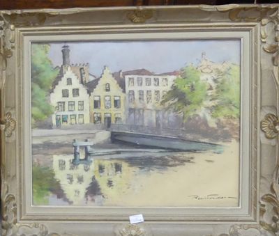 a picture of a painting of a boat on the water