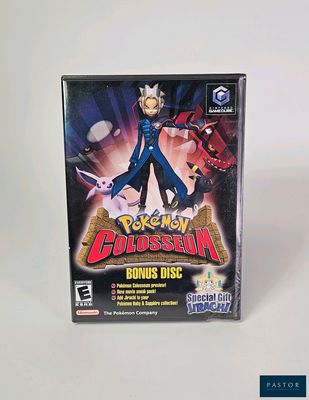 the box for the game pokemon colossia bonus disc is shown