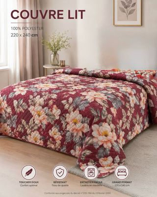 1 grand couvre lit 200 par 240 cm