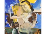an image of a painting of a man and a woman on a boat