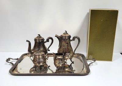 CHRISTOFLE, Service à thé et à café 4 pièces sur plateau en … - Photo 1