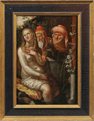 une image représentant un tableau où l'on voit une femme assise sur un banc à côté d'un homme