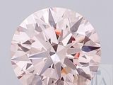 une image représentant un diamant rond brillant de couleur rose sur fond blanc