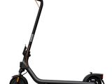an electric scooter with a black seat and wheels on a white background