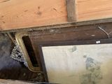 a picture of a picture of a man in a room under the stairs