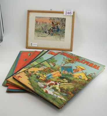 Plusieurs livres pour enfants sont posés sur une table à côté d'une horloge