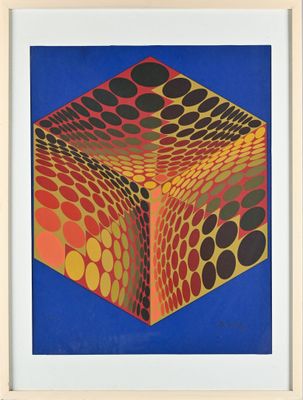 une image représentant un tableau représentant un cube parsemé de points