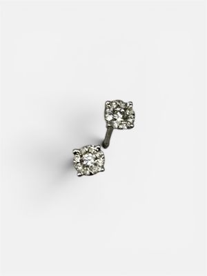 Paire de boutons d'oreilles en or blanc 750°/.(18K) sertie d…