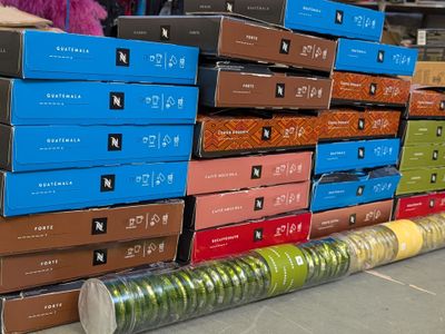 a pile of boxes that are stacked on top of each other