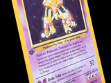 gros plan d'une carte pokemon sur fond noir