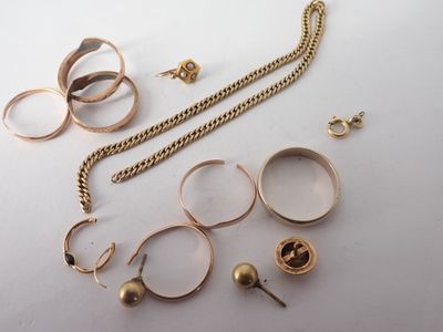 Lot de bijoux en or comprenant bagues, puces d'oreilles et divers, (ac - Photo 1