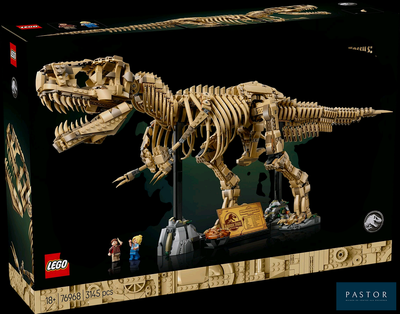 une boîte de Lego contenant une maquette de T-Rex