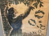 a poster of a woman picking leaves from a tree