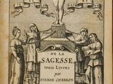 un vieux livre sur lequel figure le dessin d'un homme debout au sommet d'une statue