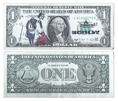two bills of one dollar with a picture of a man and a woman on them