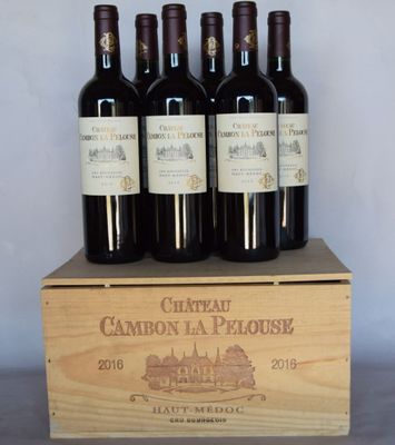 6 bouteilles château CAMBON LA PELOUSE Haut-Médoc 2016 (CB)