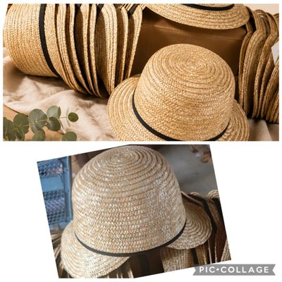 deux photos de chapeaux sont superposées