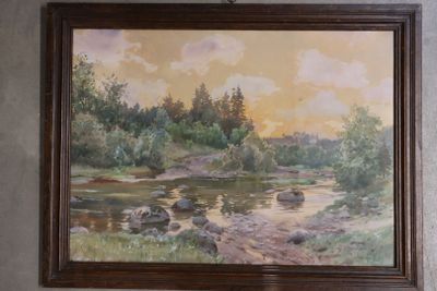 a picture of a painting hanging on the wall