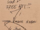 drawing of a piece of paper with a drawing of a surfboard on it